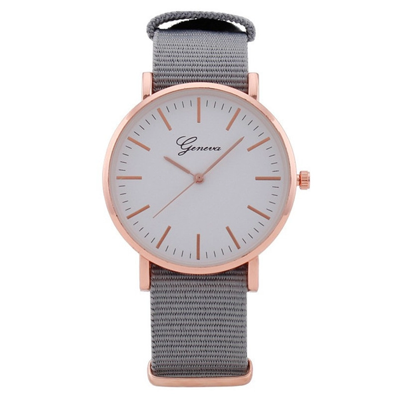 Product image KAHASIL - Jam Tangan Wanita Pria Analog Quartz Tali Nilon Canvas Bulat KHJMT02 all variant ABU